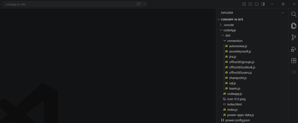 Project folder structure in VS Code
